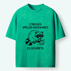Kyoto-Lion Funny Stress Dessert Raccoon Meme Washed T-Shirt