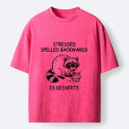 Kyoto-Lion Funny Stress Dessert Raccoon Meme Washed T-Shirt