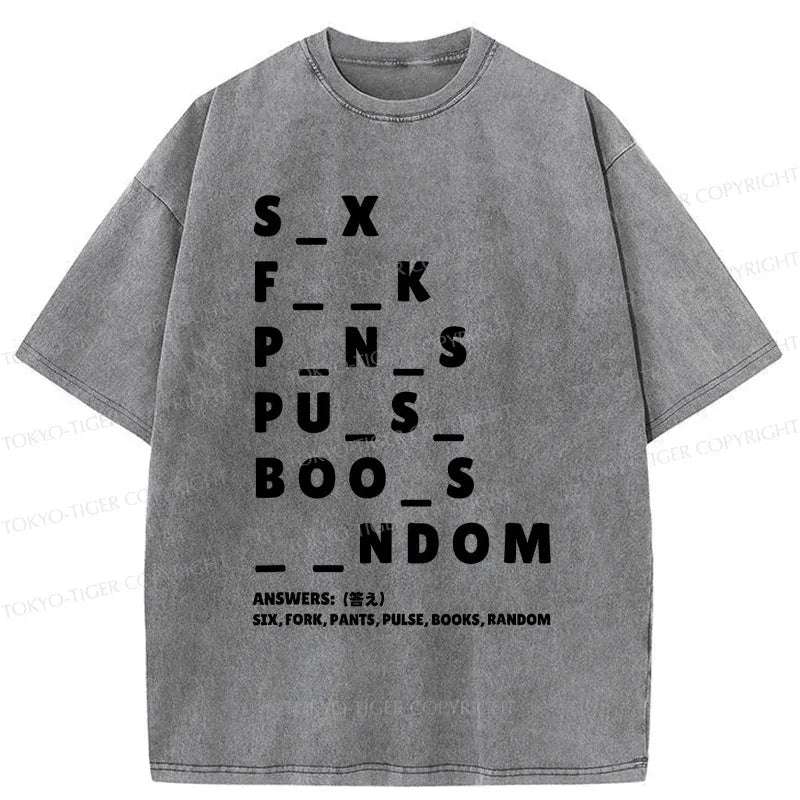 Kyoto-Lion Fill In The Blanks Washed T-Shirt