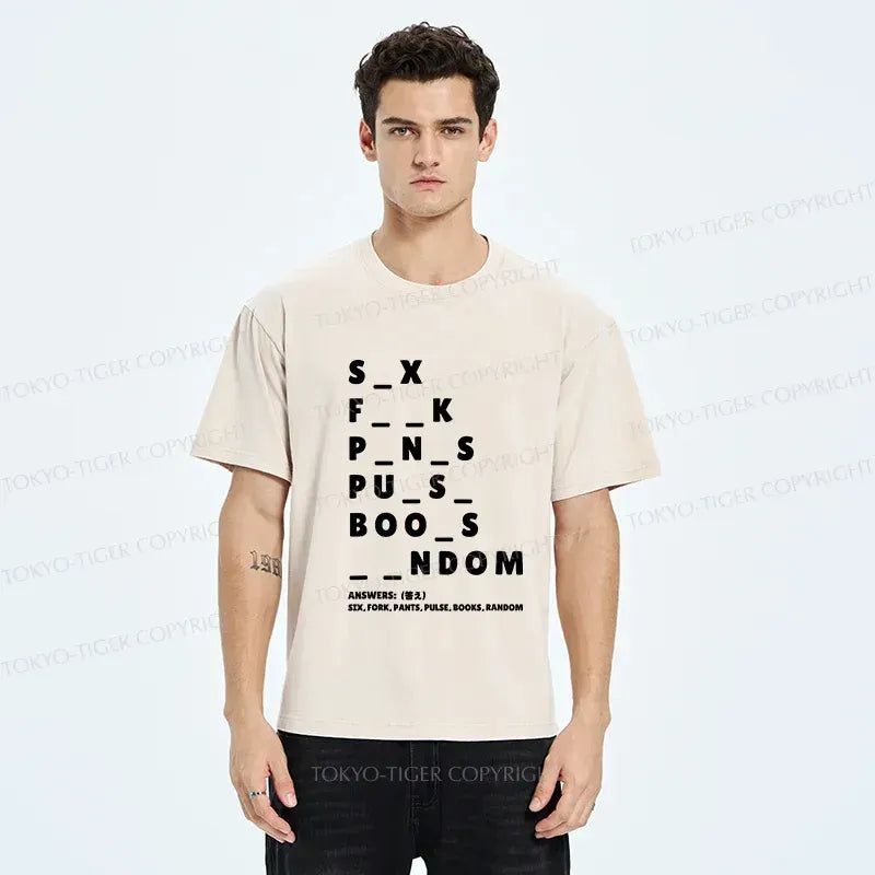 Kyoto-Lion Fill In The Blanks Washed T-Shirt