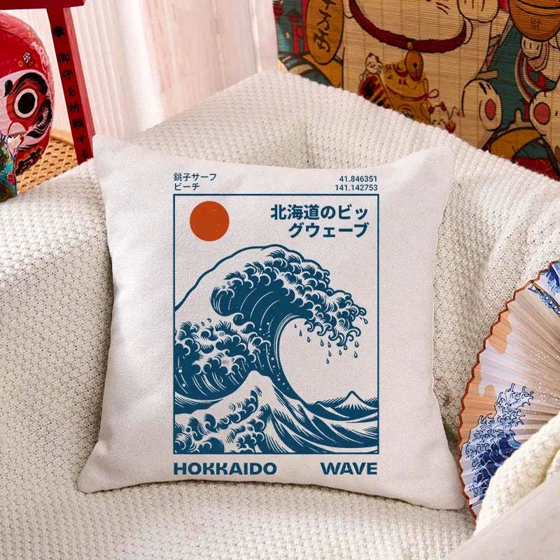 Kyoto-Lion Hokkaido Wave Japan Cushion Pillow
