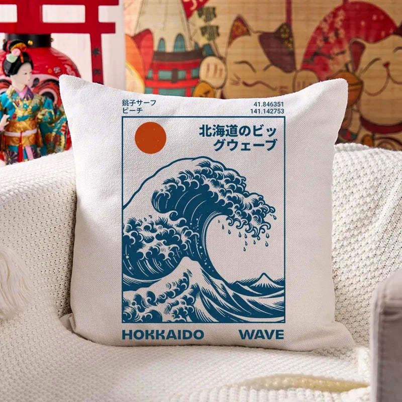 Kyoto-Lion Hokkaido Wave Japan Cushion Pillow