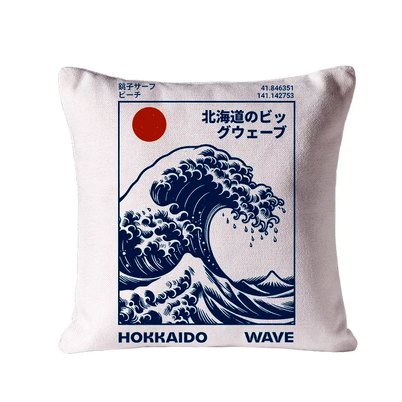 Japanese Ukiyo-e Cushion Pillow for Home
