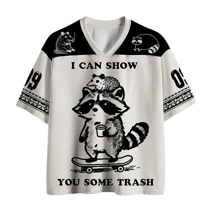 Kyoto-Lion Funny Trash Crew Mesh Jersey