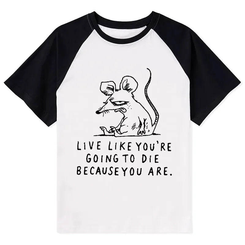 Kyoto-Lion Funny Meme Sarcastic Rat Life Truth Raglan T-shirt