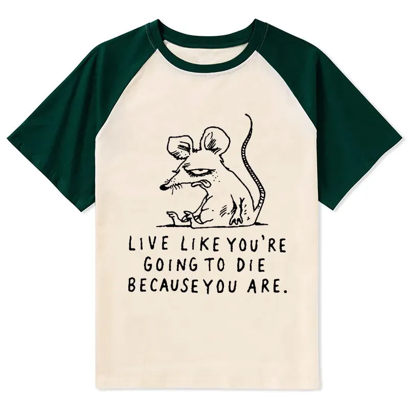 Kyoto-Lion Funny Meme Sarcastic Rat Life Truth Raglan T-shirt