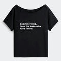 Kyoto-Lion Assassins Failed Morning Quote Art Off Shoulder T-Shirt