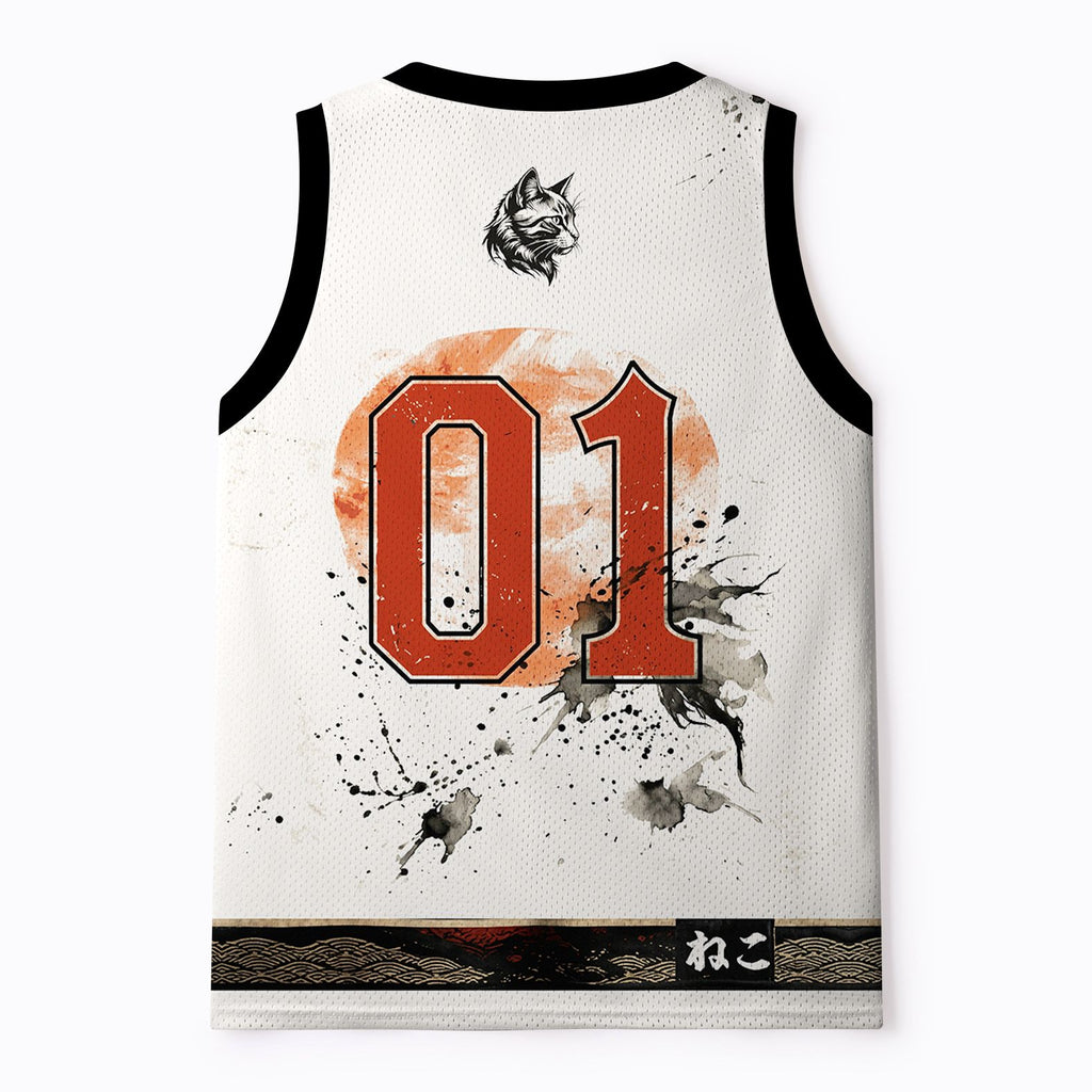Kyoto-Lion Retro Samurai Cat Mesh Tank Top