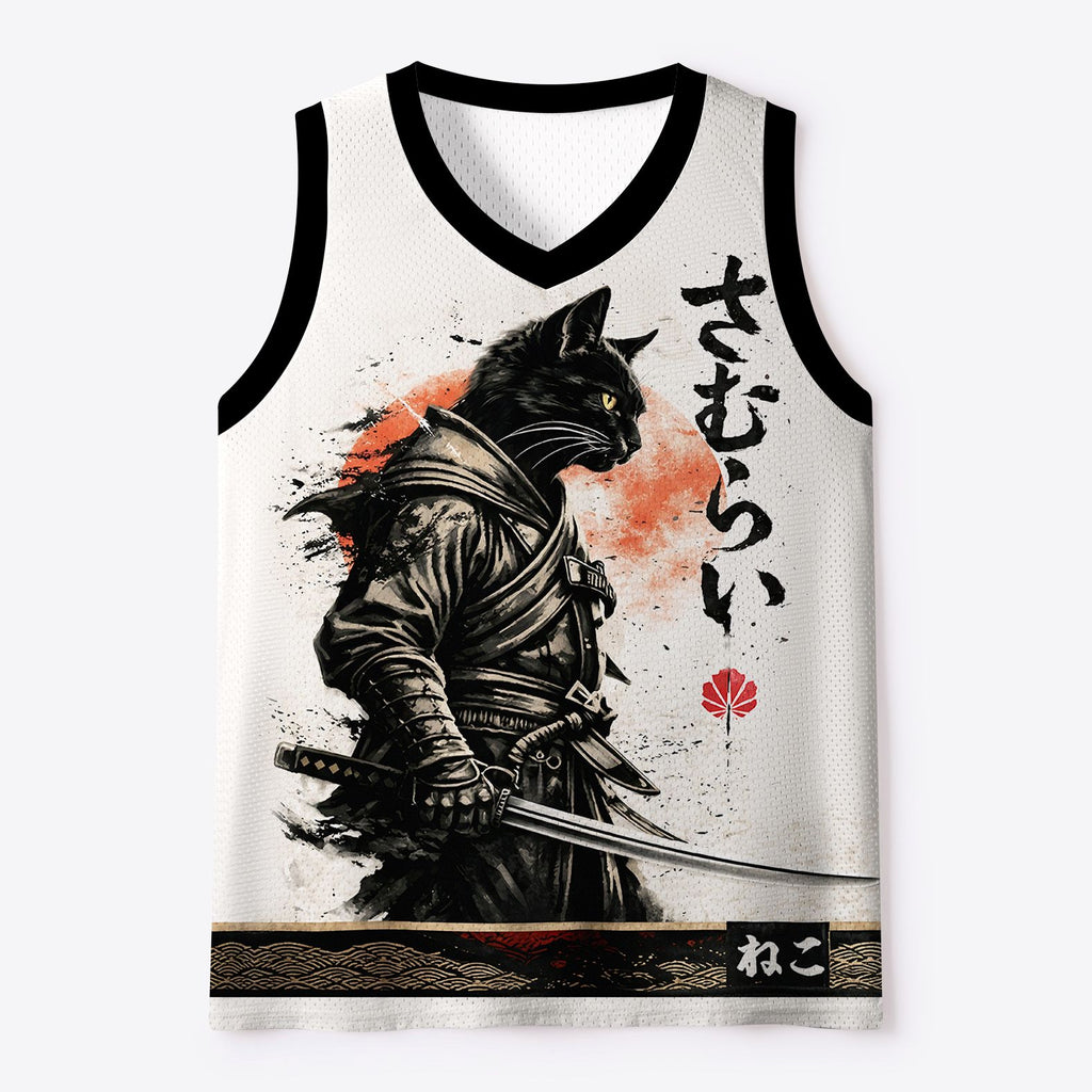 unisex samurai cat tank top for men