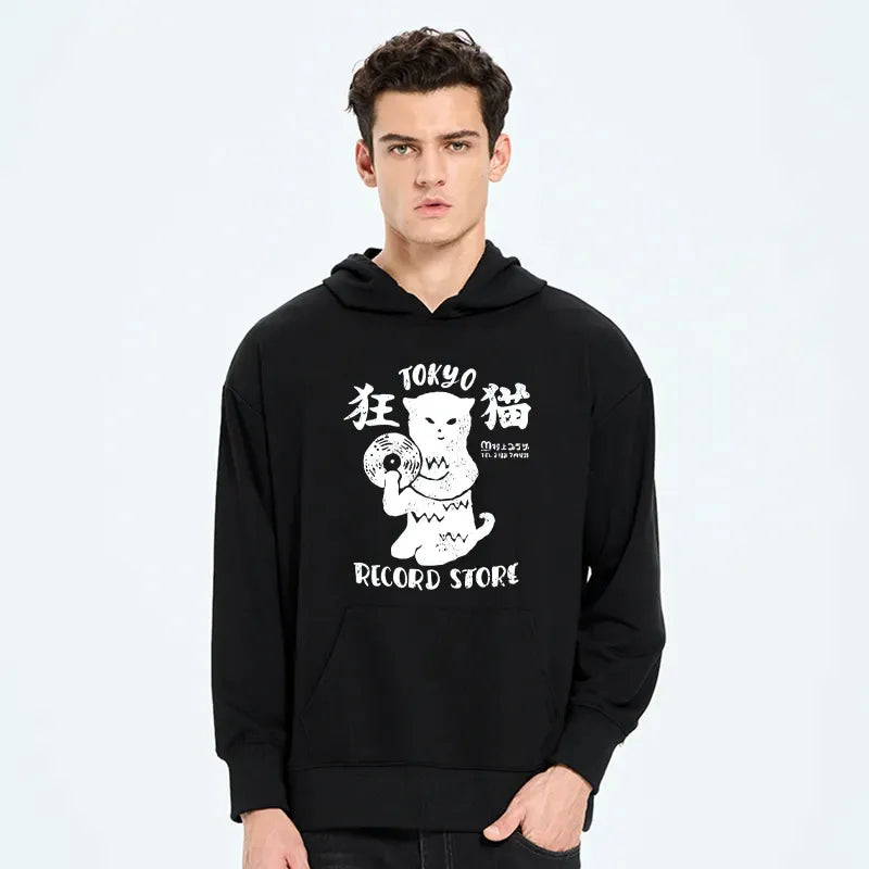 unisex classic hoodie with cat design