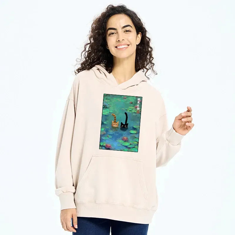 Funny Cats Washed Hoodie