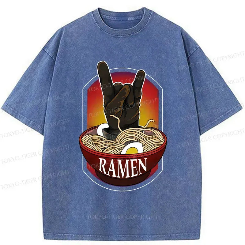 vintage washed ramen t-shirt for men