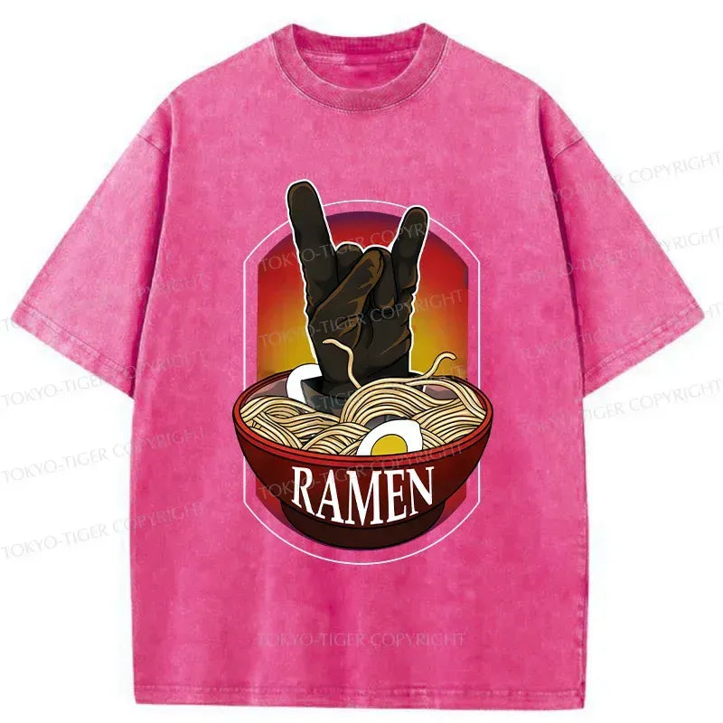 vintage washed ramen t-shirt for men