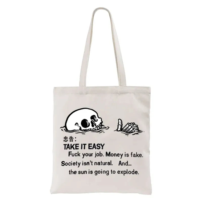 Japanese Skeleton Tote Bag for Daily Wear