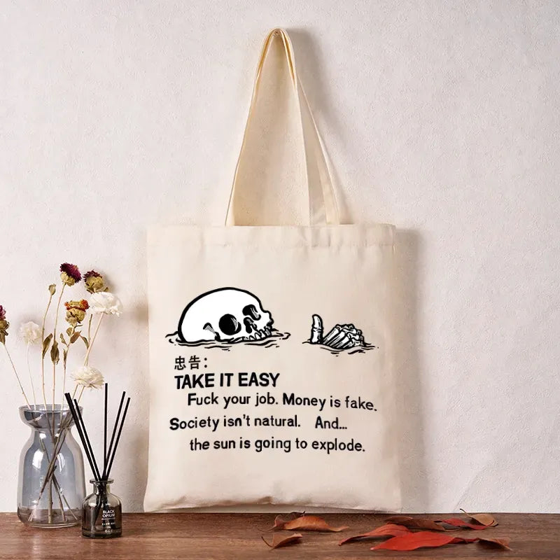 Japanese Skeleton Tote Bag for Daily Wear