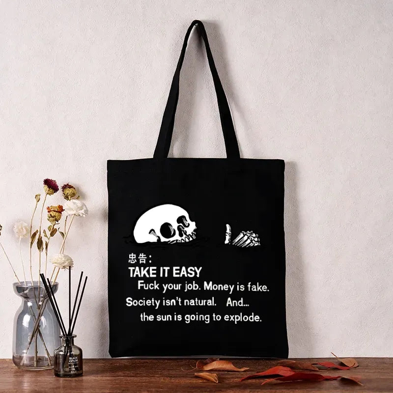 Japanese Skeleton Tote Bag for Daily Wear