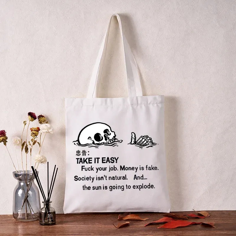 Japanese Skeleton Tote Bag for Daily Wear