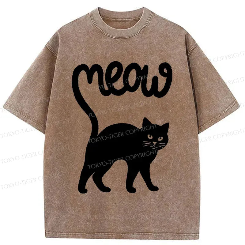 Unisex Washed Cat T-Shirt on Sale