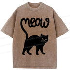 Unisex Washed Cat T-Shirt on Sale