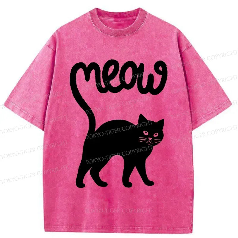 Unisex Washed Cat T-Shirt on Sale