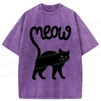 Unisex Washed Cat T-Shirt on Sale