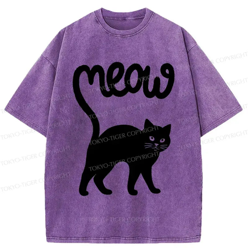 Unisex Washed Cat T-Shirt on Sale