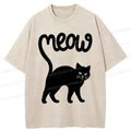 Funny Cat Tail Washed T-Shirt for Daily Wear