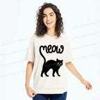 Funny Cat Tail Washed T-Shirt for Daily Wear