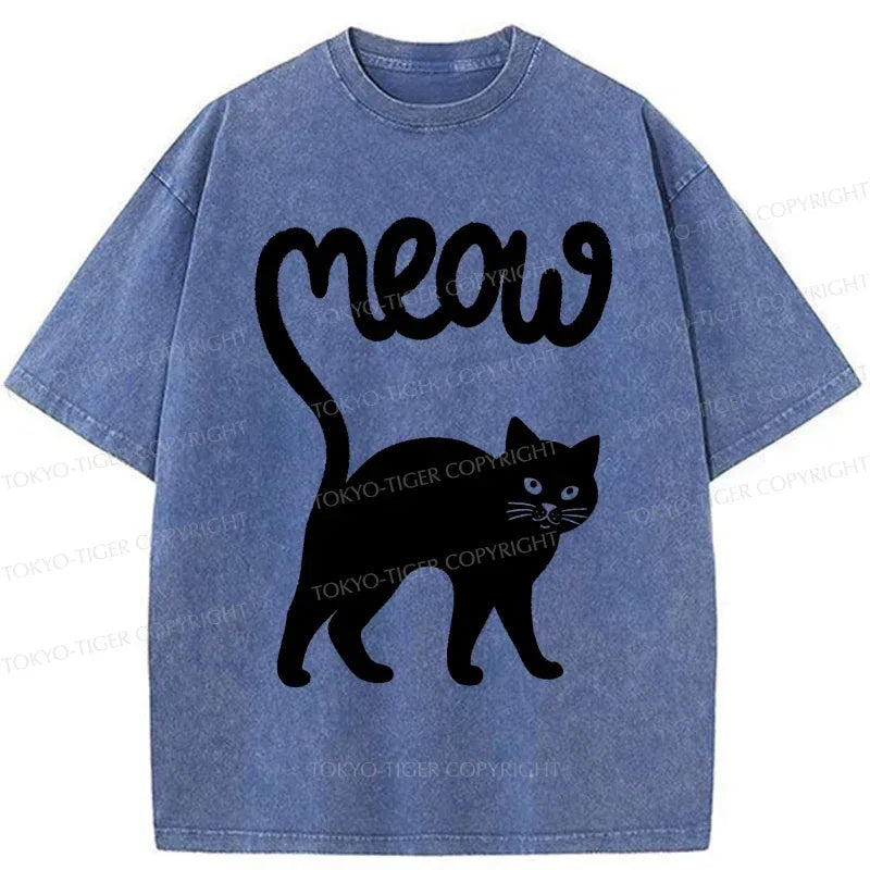Unisex Washed Cat T-Shirt on Sale