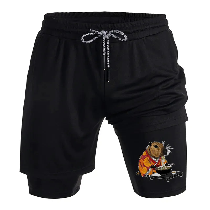 capybara ramen training shorts unisex for vacation