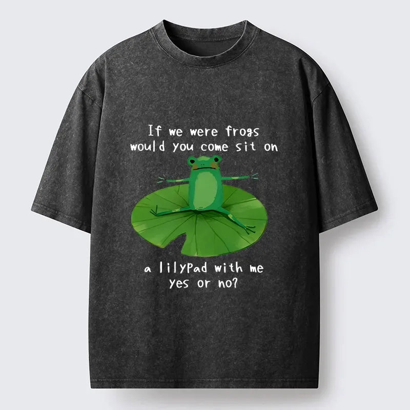 Kyoto-Lion Frog Sit With Me Washed T-Shirt