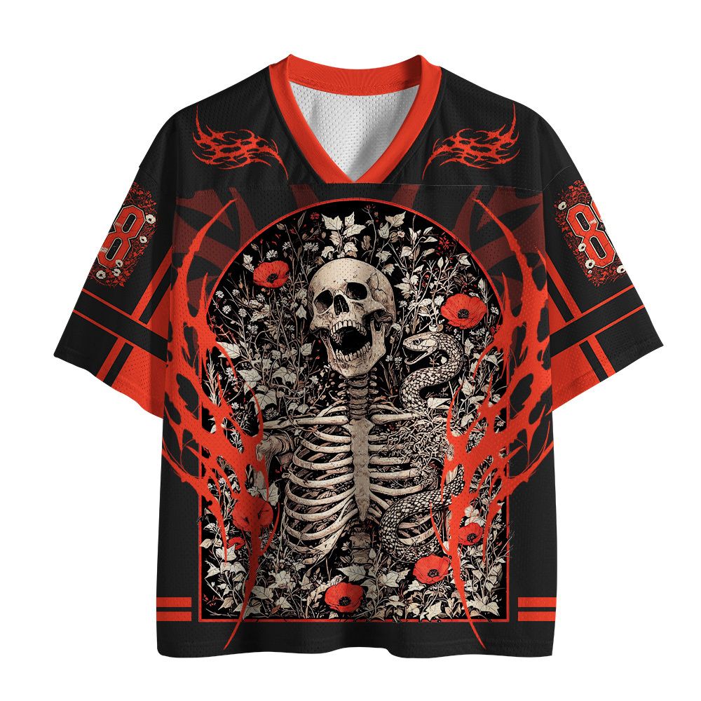Kyoto-Lion Skeleton Poppy Viper Mesh Jersey