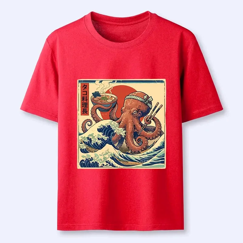 Kyoto-Lion Ukiyo-E Octopus Ramen Master Classic T-Shirt