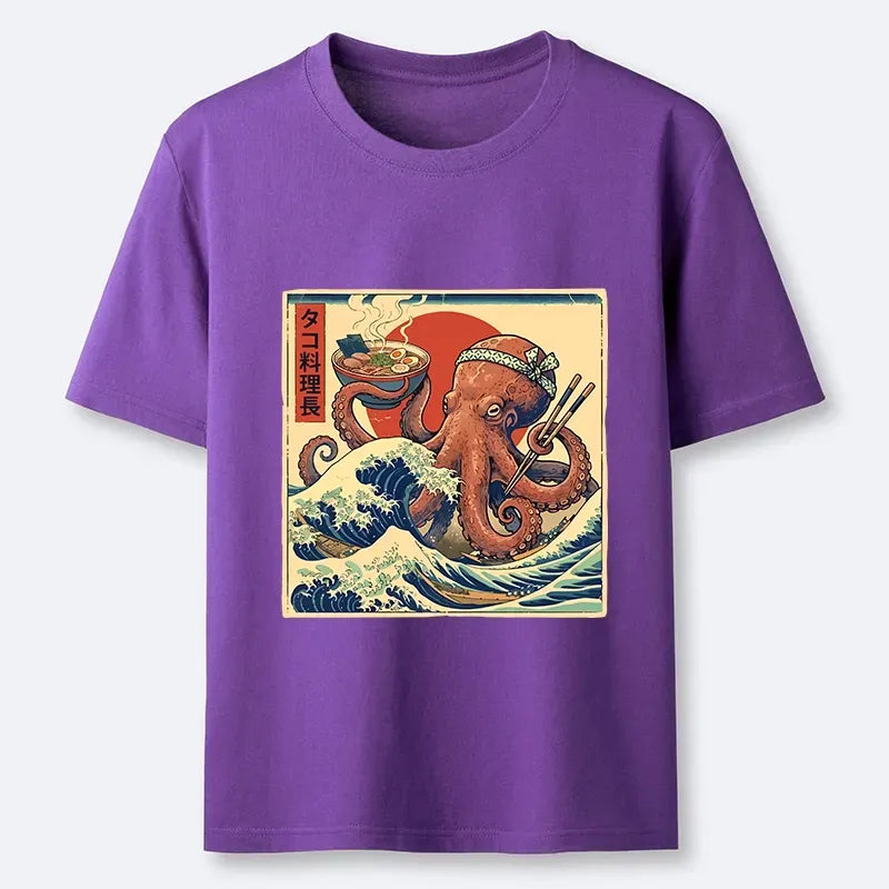 Kyoto-Lion Ukiyo-E Octopus Ramen Master Classic T-Shirt
