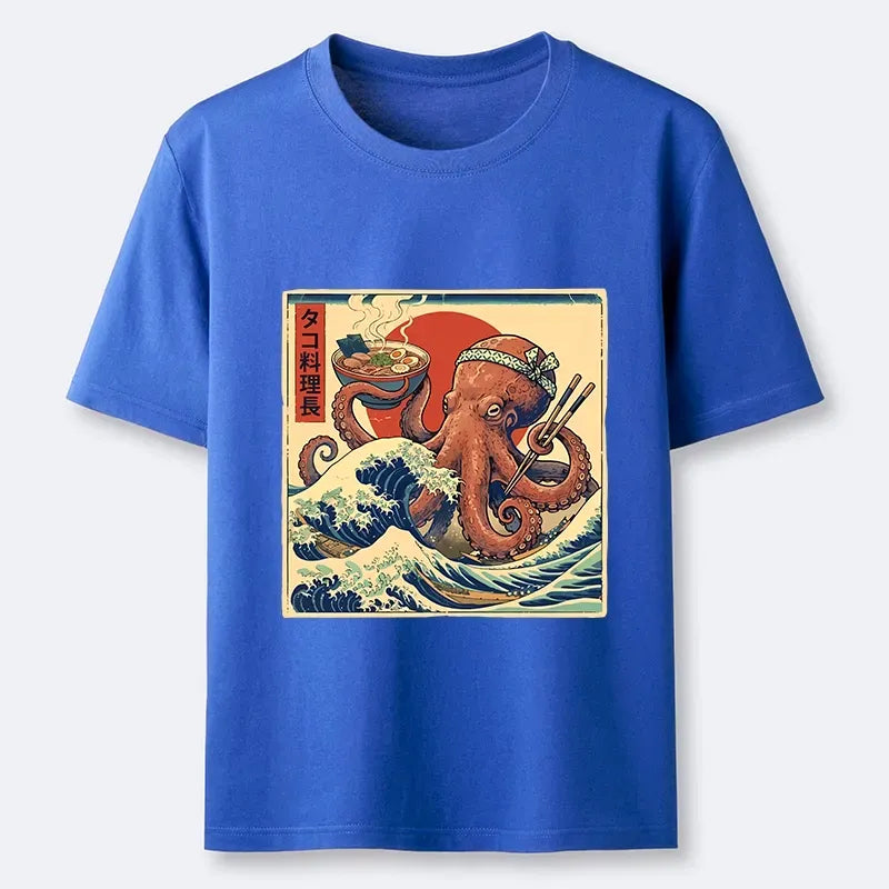 Vintage Ukiyo-E Octopus T-Shirt for Daily Wear