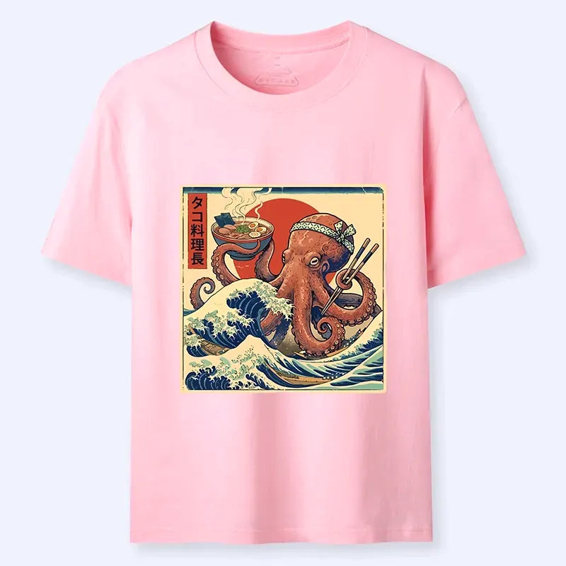 Kyoto-Lion Ukiyo-E Octopus Ramen Master Classic T-Shirt