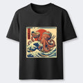 Woodblock Print T-Shirt for Summer Vacation