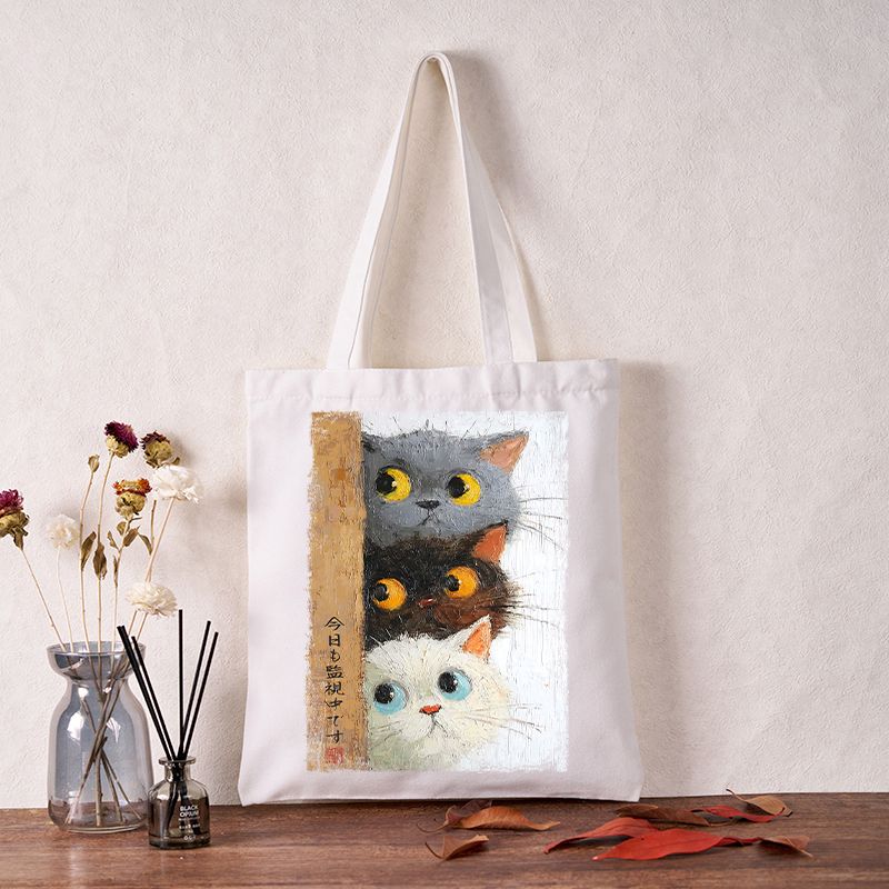 Kyoto-Lion Three Cute Cats Watch You Tote Bag