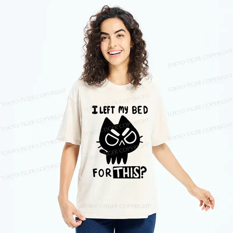 Dissatisfied Cat Meme Washed T-Shirt