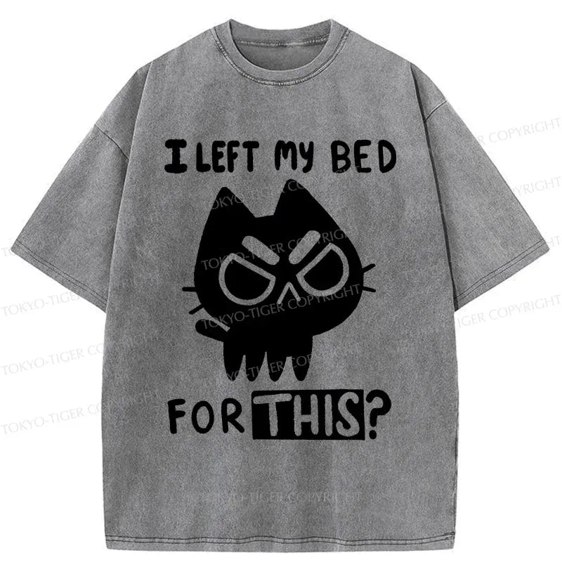 Dissatisfied Cat Meme Washed T-Shirt