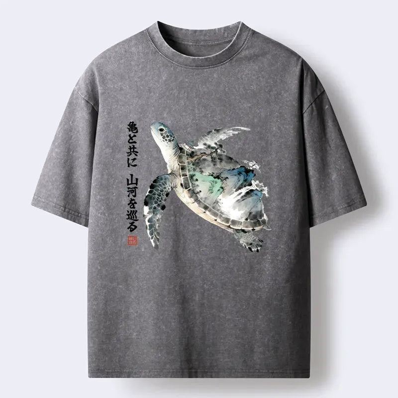 Casual Japanese Sea Turtle T-Shirt