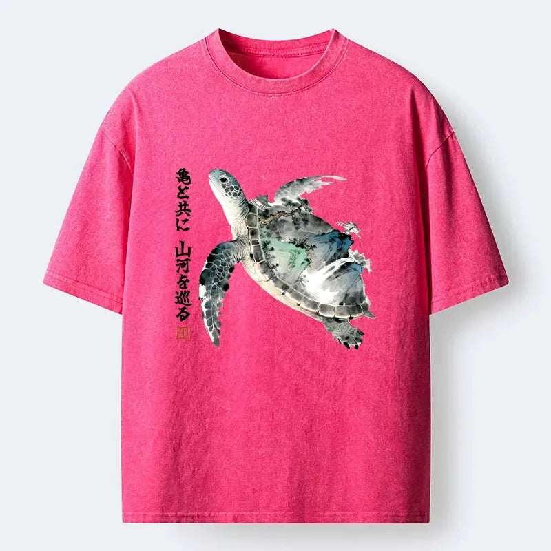 Casual Japanese Sea Turtle T-Shirt