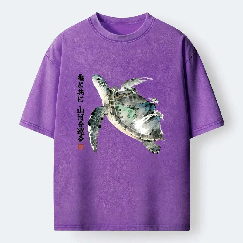 Casual Japanese Sea Turtle T-Shirt