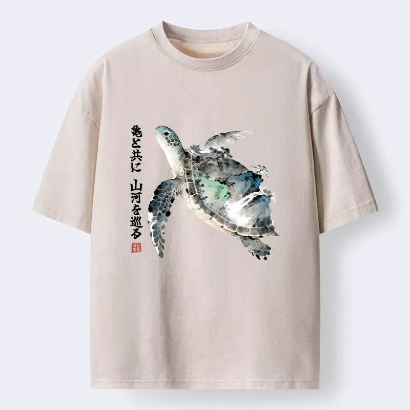 Casual Japanese Sea Turtle T-Shirt