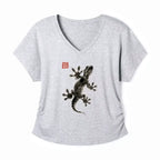 minimal asian ink brush gecko tee