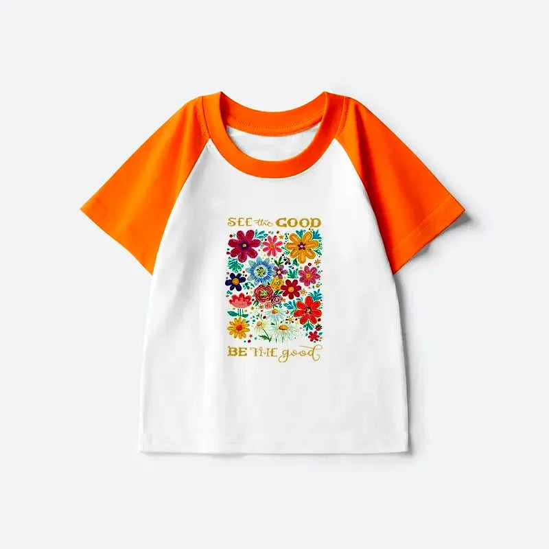 Kyoto-Lion Flower£ºSee The Good Be The Good Kids Raglan T-shirt