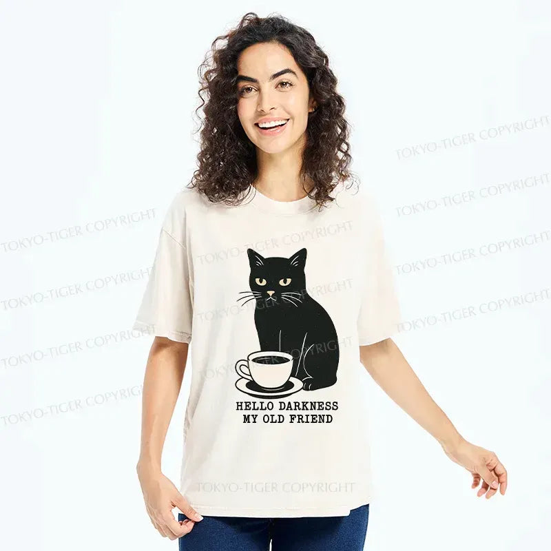 Unique Black Cat Coffee T-Shirt Gift Idea