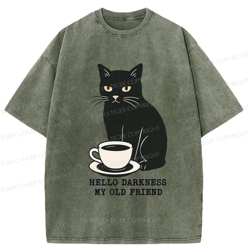 Unique Black Cat Coffee T-Shirt Gift Idea