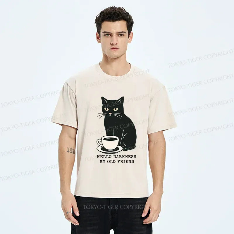 Unique Black Cat Coffee T-Shirt Gift Idea