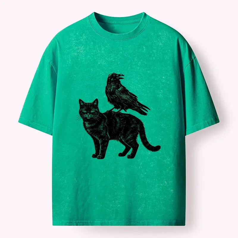 Japanese Vintage Spooky Cat Meme T-Shirt
